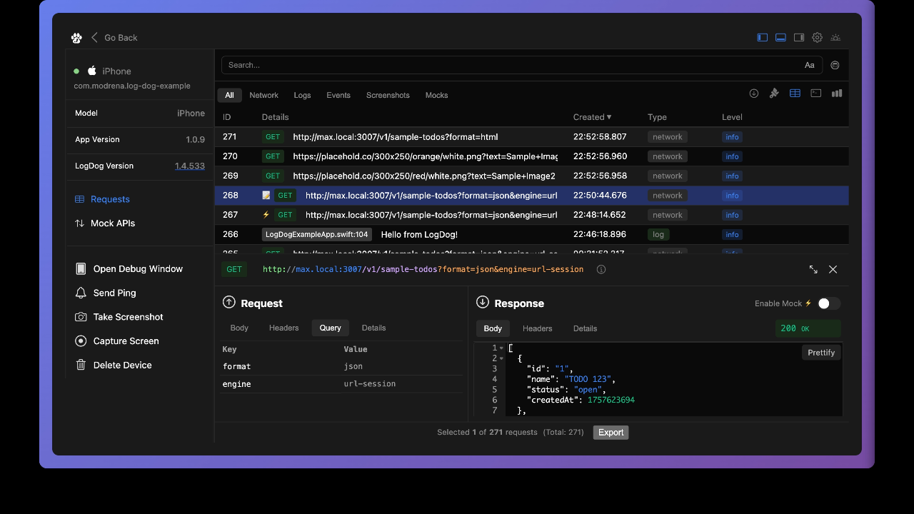 LogDog Dashboard Preview